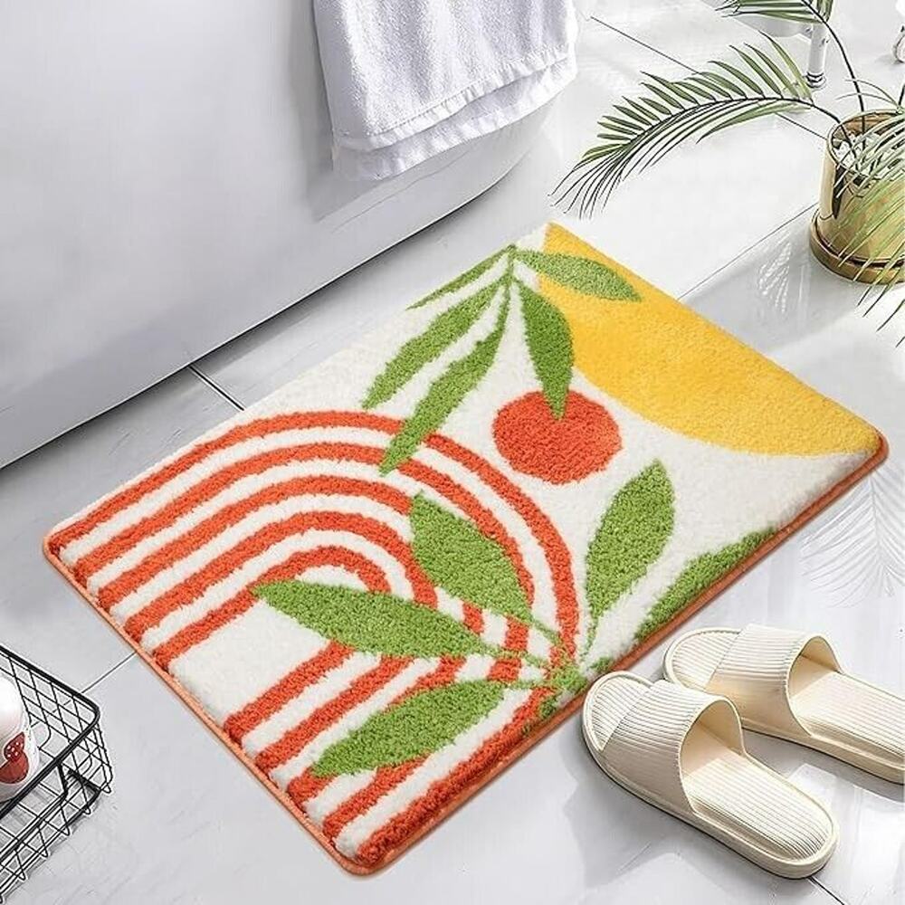 LINROMIA Bathroom Rug, Non-Slip, Washable, 50 x 80 cm, Bath Rug, Absorbent Bath